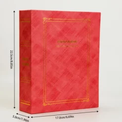 1 st fotoalbum, 200 st 6-tums foton, röd