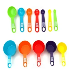 12 st färgglada måttkoppar och skedar, säkert, hälsosamt, enkelt att förvara, gör-det-själv, stapelbara, hopfällbara köksmåttverktyg, slumpmässig fär | CDON