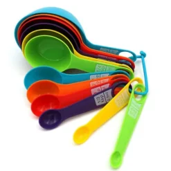 12 st färgglada måttkoppar och skedar, säkert, hälsosamt, enkelt att förvara, gör-det-själv, stapelbara, hopfällbara köksmåttverktyg, slumpmässig fär | CDON