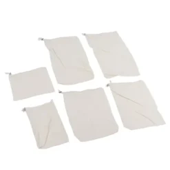 6 st fruktpåse med dragsko, frukt och livsmedelsförvaringspåse, återanvändbar nätpåse med dragsko