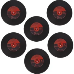 Glasunderlägg-10 st glasunderlägg - Vinylskiva