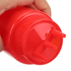 Såsbehållare-3 st 3-håls pressflaska med lock för salladsdressing, såser, ketchup