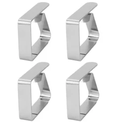 4 st hushållsduk i rostfritt stål halkfria klämmor dukklämma