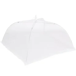 2 st hushållsparaply vikbart matmåltidsförvaringsnät tält kökstillbehör nätkant vit 43x43cm