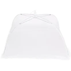 2 st hushållsparaply vikbart matmåltidsförvaringsnät tält kökstillbehör nätkant vit 43x43cm