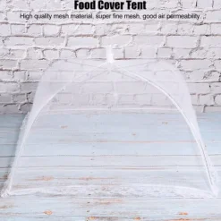 2 st hushållsparaply vikbart matmåltidsförvaringsnät tält kökstillbehör nätkant vit 43x43cm
