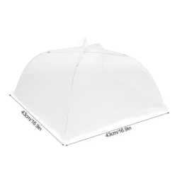 2 st hushållsparaply vikbart matmåltidsförvaringsnät tält kökstillbehör nätkant vit 43x43cm