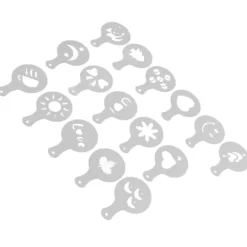 Mat- & Dryckesschabloner-16 ST Kaffeschabloner Multipurpose tårtdekorationsschabloner för DIY Kaffekaka Fondant Choklad Cappuccino