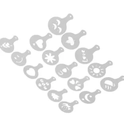 Mat- & Dryckesschabloner-16 ST Kaffeschabloner Multipurpose tårtdekorationsschabloner för DIY Kaffekaka Fondant Choklad Cappuccino