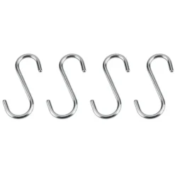 4 st kraftiga S-formade rostfria krok för badrum, kök, kläder, hattar