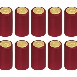 100 st krympsäkert vinflaskskydd, krympskydd för vinkällare och kök, röd 30 mm