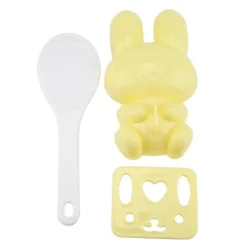 3 st livsmedelsgodkänd PP tecknad kaninmodell sushirisform gör-det-själv-hantverk onigiri-verktyg (gul)