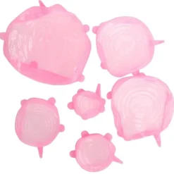 6 st. matförslutningslock expanderbart återanvändbart grönsaks- och fruktförslutningslock för köksbruk rosa