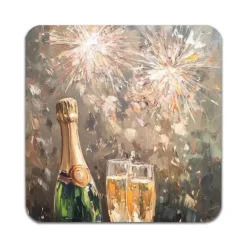 Glasunderlägg-4 ST Nytt År Underlägg