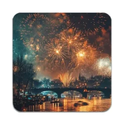 Glasunderlägg-4 ST Nytt År Underlägg