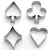 Kakformar-4 st Pepparkaksform Kakform motiv poker kortlek i rostfritt stål