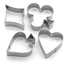 Kakformar-4 st Pepparkaksform Kakform motiv poker kortlek i rostfritt stål