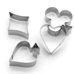 Kakformar-4 st Pepparkaksform Kakform motiv poker kortlek i rostfritt stål