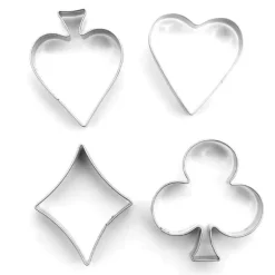Kakformar-4 st Pepparkaksform Kakform motiv poker kortlek i rostfritt stål
