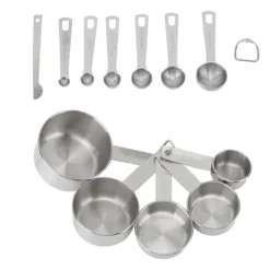 12 st rostfria måttkoppar skedar set köksverktyg för matlagning och bakning