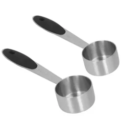 2 st rostfritt stål kaffemåttskopa 1/8 kopp 30 ml mätsked matsked för kaffebönor mjölkpulver te