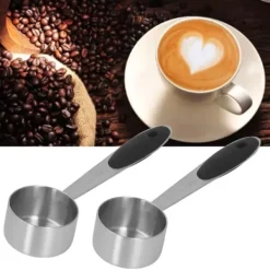 2 st rostfritt stål kaffemåttskopa 1/8 kopp 30 ml mätsked matsked för kaffebönor mjölkpulver te