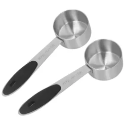 2 st rostfritt stål kaffemåttskopa 1/8 kopp 30 ml mätsked matsked för kaffebönor mjölkpulver te