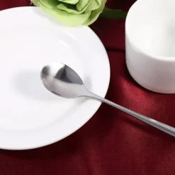 6 st rostfritt stål snygg långt handtag latte glass sundae kaffe soppsked teskedar nya