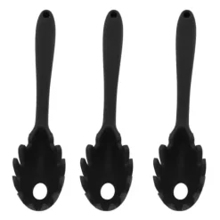 Hålslevar-3 st silikon spagetti sked allt i 1 livsmedelsklass värmebeständig silikon spaghetti nudlar sked gaffel köksredskap svart