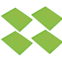 Torkugnar-4 st silikon torkmattor livsmedelskvalitet hög temperaturbeständighet förhindrar klibbning frukttorkbrickor med kant grön