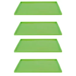 Torkugnar-4 st silikon torkmattor livsmedelskvalitet hög temperaturbeständighet förhindrar klibbning frukttorkbrickor med kant grön