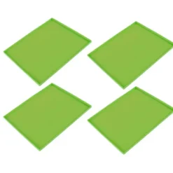 Torkugnar-4 st silikon torkmattor livsmedelskvalitet hög temperaturbeständighet förhindrar klibbning frukttorkbrickor med kant grön