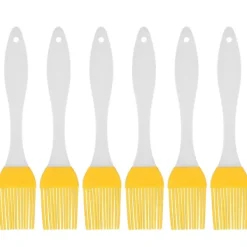 6 st silikonoljeborste livsmedelskvalitet värmebeständig gul köksredskap grill bakborste