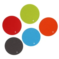 5 st silikonunderläggsmattor, runda, halkfria, värmebeständiga, multifunktionella Hot Pads Grythållare för köksbänk Hot Pots Pansar Diskar