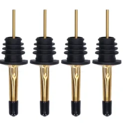 Flaskstopp & Flaskförslutare-10 st spritpanna i rostfritt stål för vinpanna, barverktyg för bar, hemrestauranger (guld, svart, kort lock)