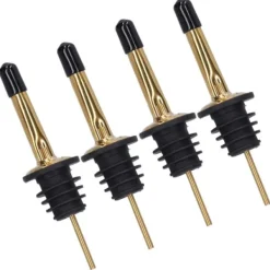 Flaskstopp & Flaskförslutare-10 st spritpanna i rostfritt stål för vinpanna, barverktyg för bar, hemrestauranger (guld, svart, kort lock)