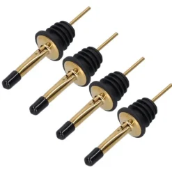 Flaskstopp & Flaskförslutare-10 st spritpanna i rostfritt stål för vinpanna, barverktyg för bar, hemrestauranger (guld, svart, kort lock)