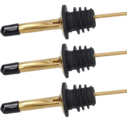 Flaskstopp & Flaskförslutare-10 st spritpanna i rostfritt stål för vinpanna, barverktyg för bar, hemrestauranger (guld, svart, kort lock)