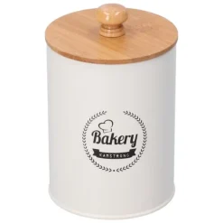 Förvaringsburkar-3 st tebehållare bambulock burk te kaffe förvaringsbehållare för hemkök vit