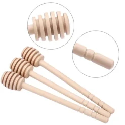 Honungsburkar-24 st trä honungsdroppar omrörningsstav sylt sirap drizzler stick servering köksredskap prylar (#2)