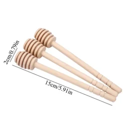 Honungsburkar-24 st trä honungsdroppar omrörningsstav sylt sirap drizzler stick servering köksredskap prylar (#2)