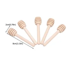 Stekpipett-24 st trä honungsdroppspinnar serveringsstav sylt sirap drizzler omrörningsstav köksredskap (8 cm)