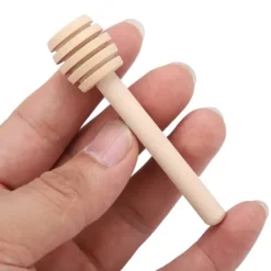 Stekpipett-24 st trä honungsdroppspinnar serveringsstav sylt sirap drizzler omrörningsstav köksredskap (8 cm)