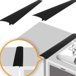 Spisar-2 st. tätningslist för spishällsbänkskiva, värmebeständig, oljebeständig tätningslist för ugnsspalt (svart 21 tum)