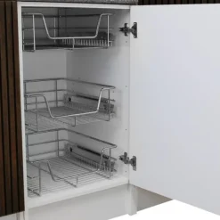 6 st Utdragbara Trådkorgar i Rostfritt Stål - 50 cm (B) med Mjuk Stängning För Skåp och Skafferier Kökslådor Förvaring 430 mm D x 397 mm B x 140 mm H | CDON