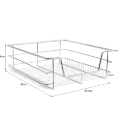 5 st Utdragbara Trådkorgar i Rostfritt Stål - 50 cm (B) med Mjuk Stängning För Skåp och Skafferier Kökslådor Förvaring 430 mm D x 397 mm B x 140 mm H | CDON