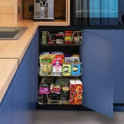 3 st Utdragbara Trådkorgar i Rostfritt Stål - 60 cm (B) med Mjuk Stängning För Skåp och Skafferier Kökslådor Förvaring 430 mm D x 497 mm B x 140 mm H | CDON