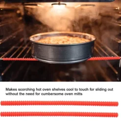 2 st värmeisolerade silikonklämmor för het ugnsgaller och hyllskydd för att undvika skållningsskydd