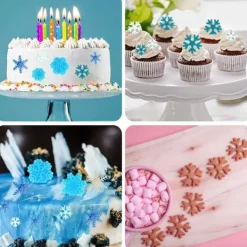 6 st/set livsmedelskvalitet plast snöflinga fondant kakplunger utskärare formar DIY präglingsverktyg för bakning