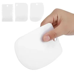3 st/set Plastgrädde Degskrapa Skär Spatlar för Bakverk Kakdekoration